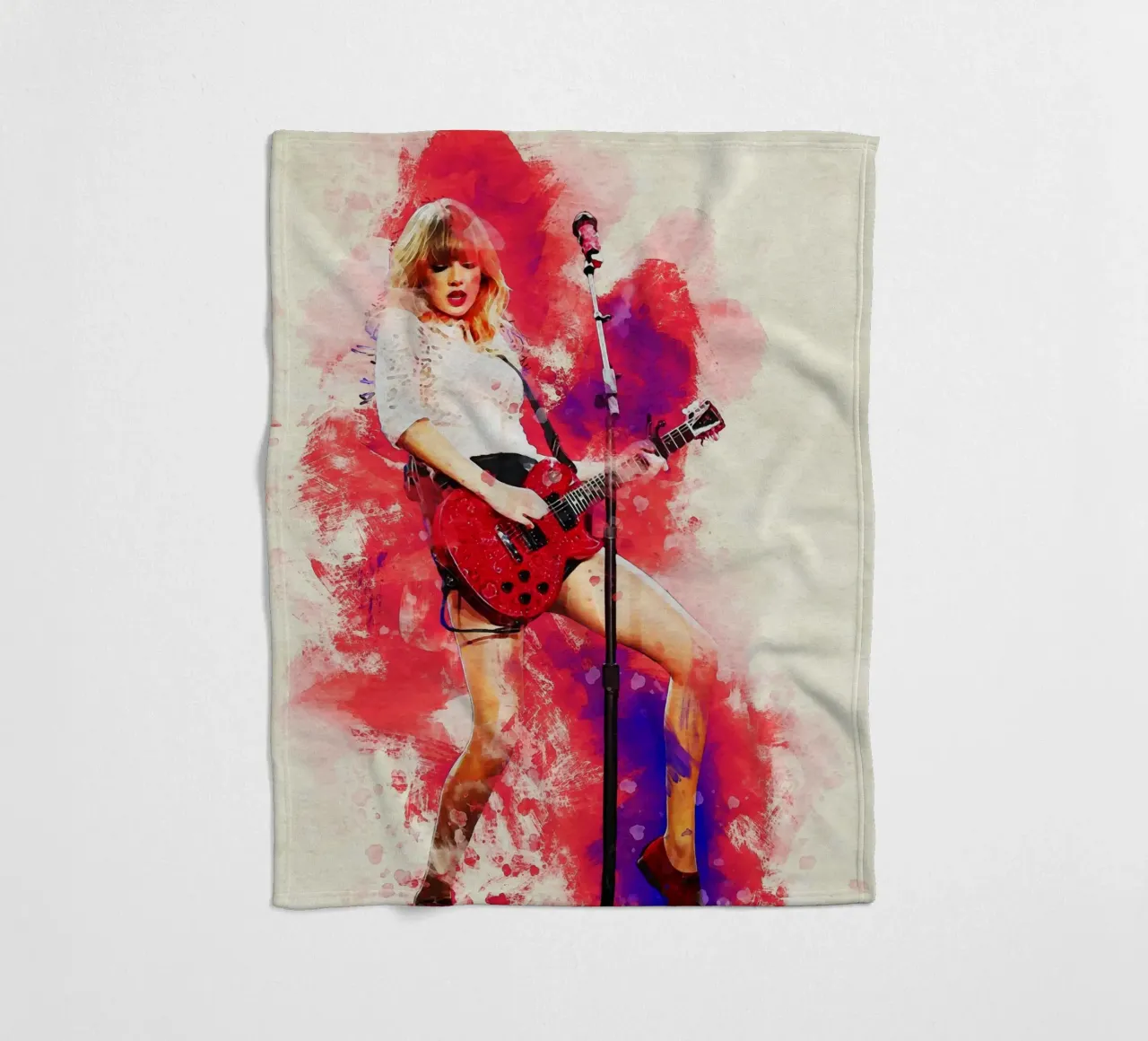Sbaffo di ritratto Taylor Swift 'Red' tour coperta in pile da Gunawan Rb