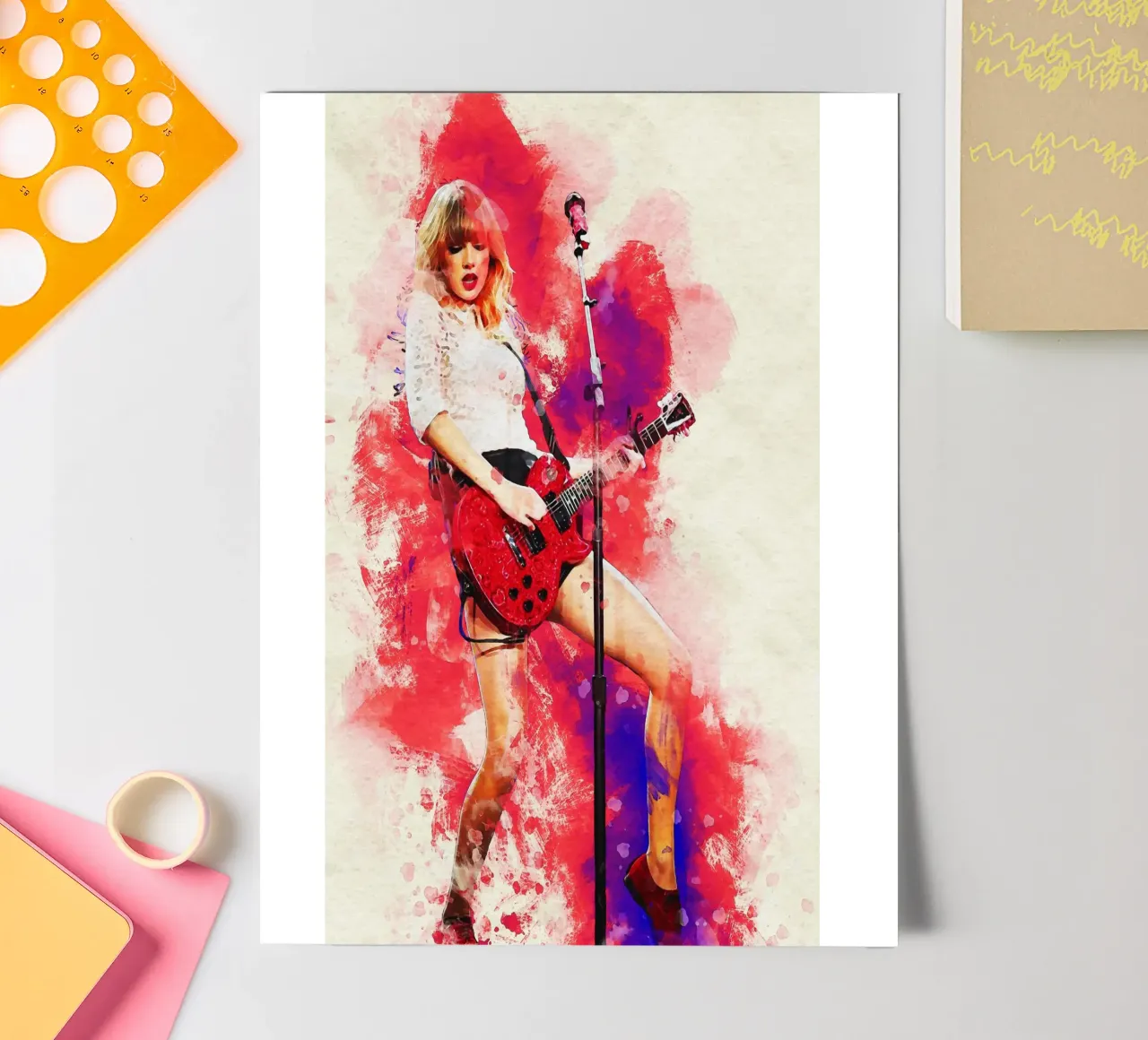 Smudge of Portrait Taylor Swift 'Red' tour sticker sheet by Gunawan Rb