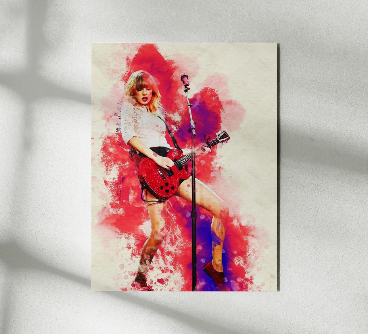Sbaffo di ritratto Taylor Swift 'Red' tour alluminio dibond da Gunawan Rb