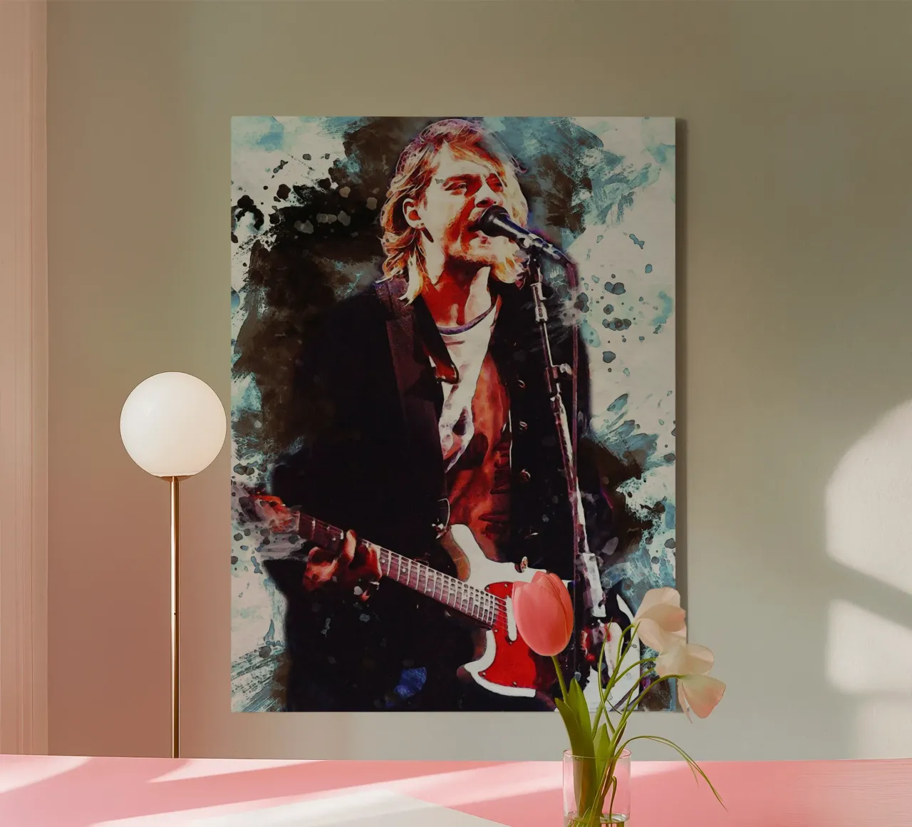 Smudge of Kurt Cobain canvas by Gunawan Rb