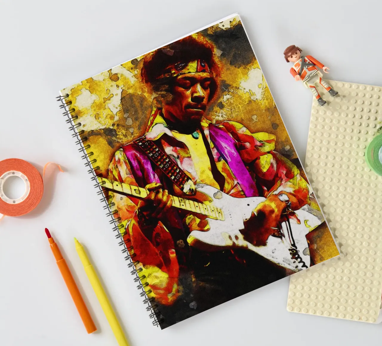 Smudge Jimi Hendrix spiral notebook by Gunawan Rb