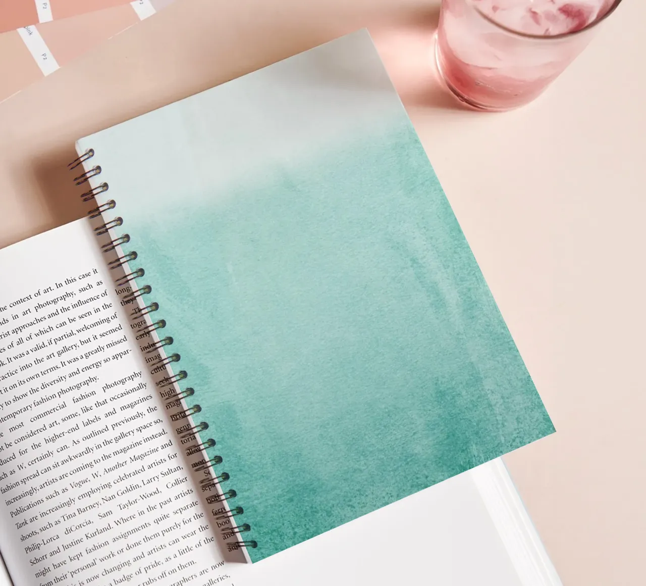 Fading Aqua spiral notebook by Monika Strigel
