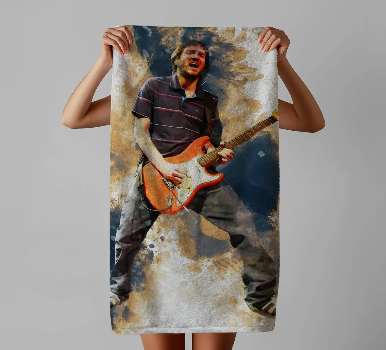 Smudge John Frusciante in Concert towel by Gunawan Rb