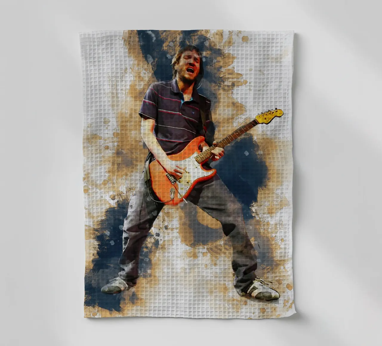 Smudge John Frusciante in Concert tea towel by Gunawan Rb
