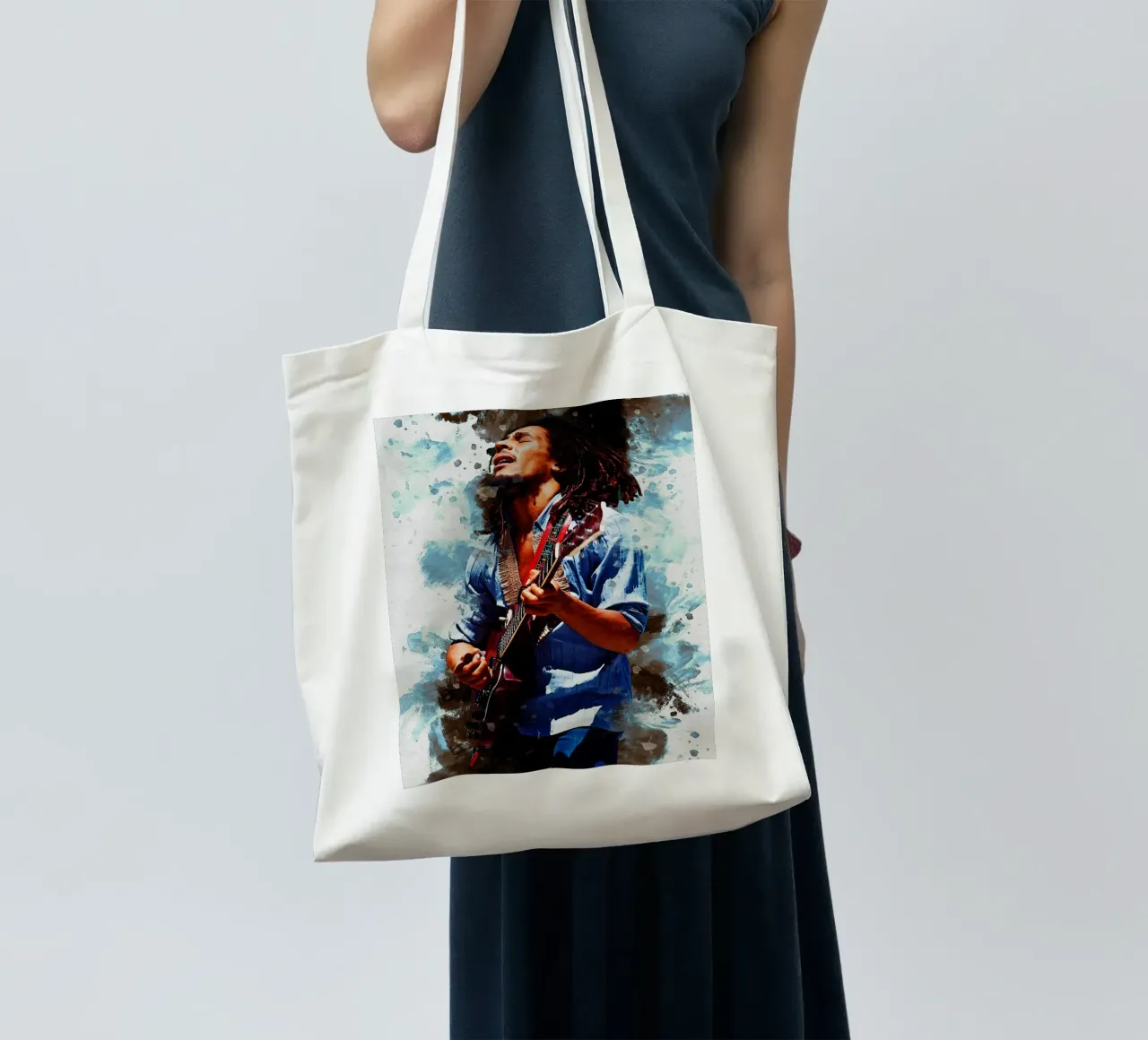 Smudge of Bob Marley tote bag by Gunawan Rb