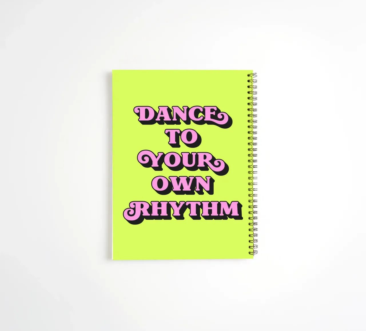 Tanz in deinem eigenen Rhythmus Zitat (neongrüner Ton) Ringbuch von Paigaam Studio