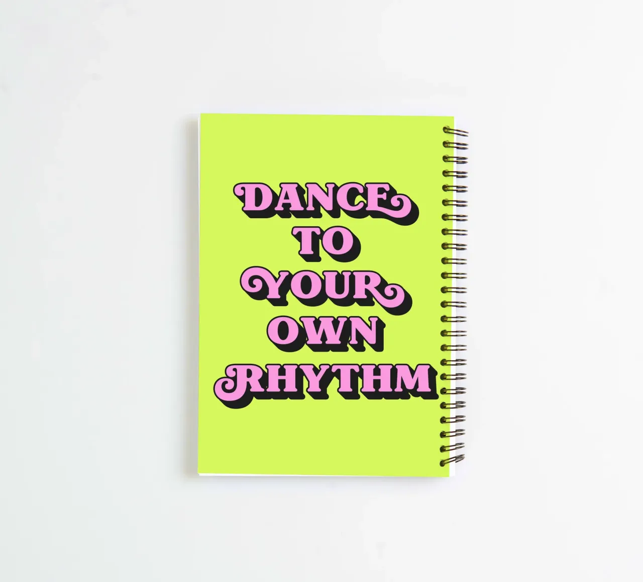 Tanz in deinem eigenen Rhythmus Zitat (neongrüner Ton) Ringbuch von Paigaam Studio