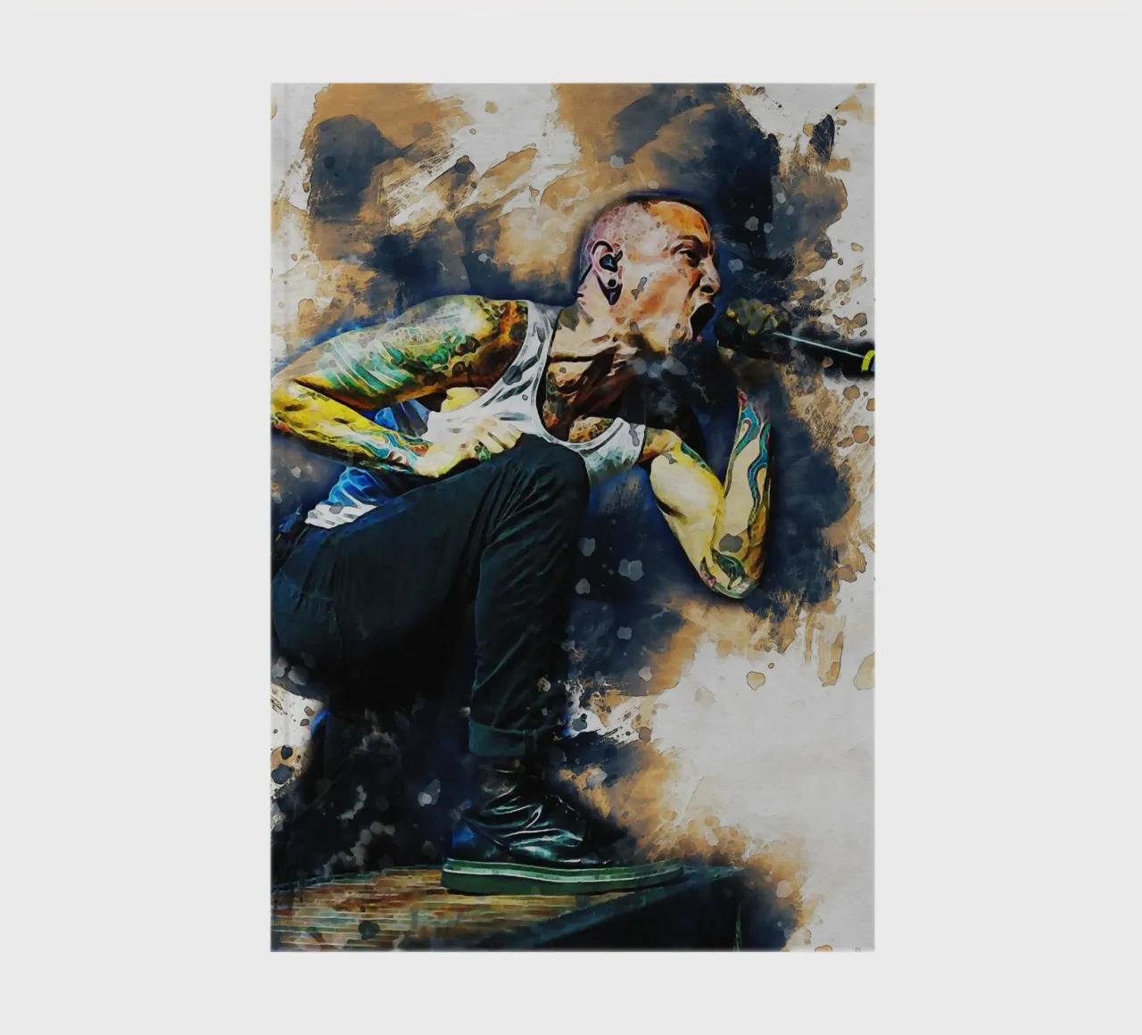 Smudge Chester Bennington notebook by Gunawan Rb