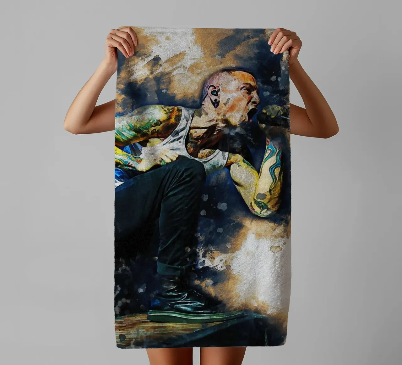 Smudge Chester Bennington asciugamano da bagno da Gunawan Rb