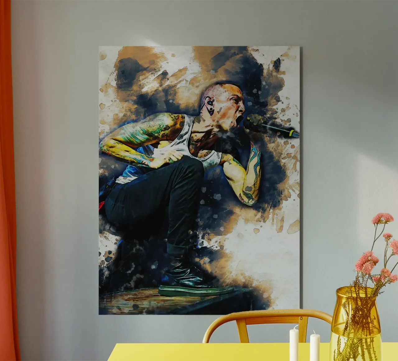 Smudge Chester Bennington alluminio dibond da Gunawan Rb