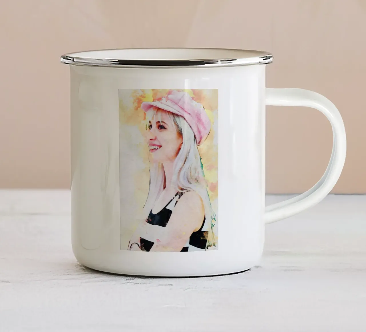 Ritratto di Smudge Hayley Williams tazza in smalto da Gunawan Rb