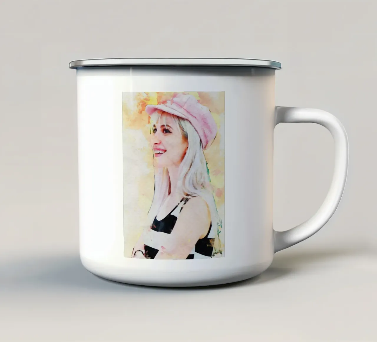 Ritratto di Smudge Hayley Williams tazza in smalto da Gunawan Rb