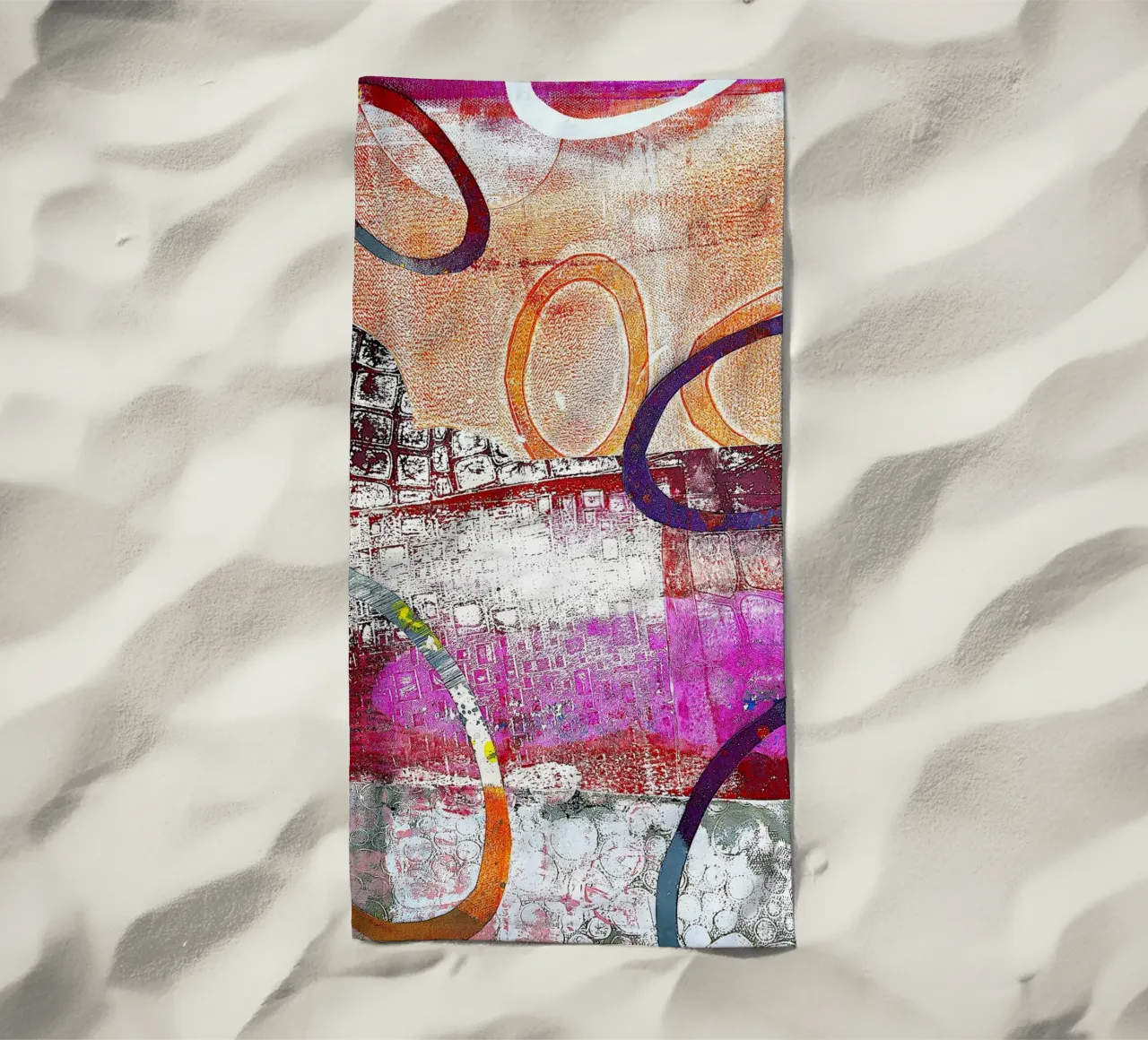 Winderige ovalen strandhanddoek van Edenart