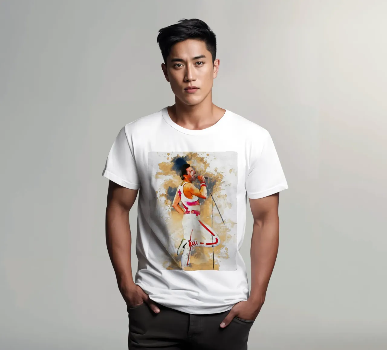 Smudge of Portrait freddie mercury T-Shirt von Gunawan Rb