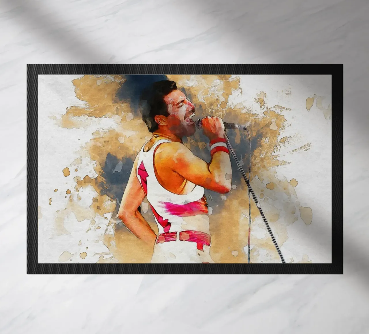 Smudge van portret freddie mercury deurmat van Gunawan Rb