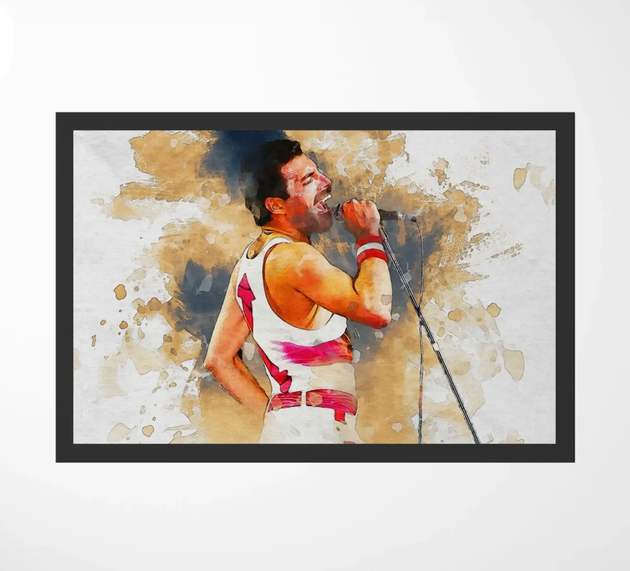 Smudge van portret freddie mercury deurmat van Gunawan Rb