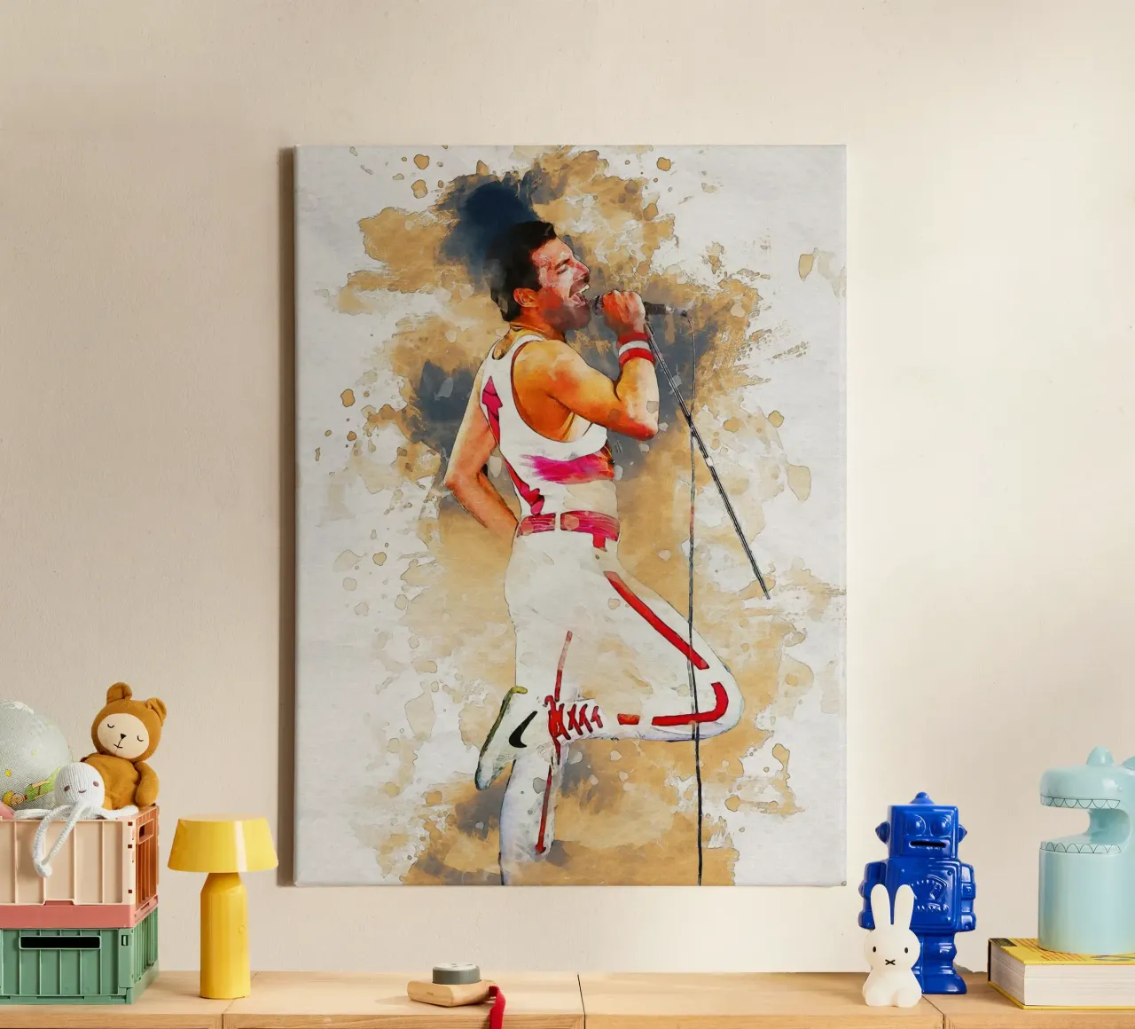 Smudge of Portrait freddie mercury canvas by Gunawan Rb
