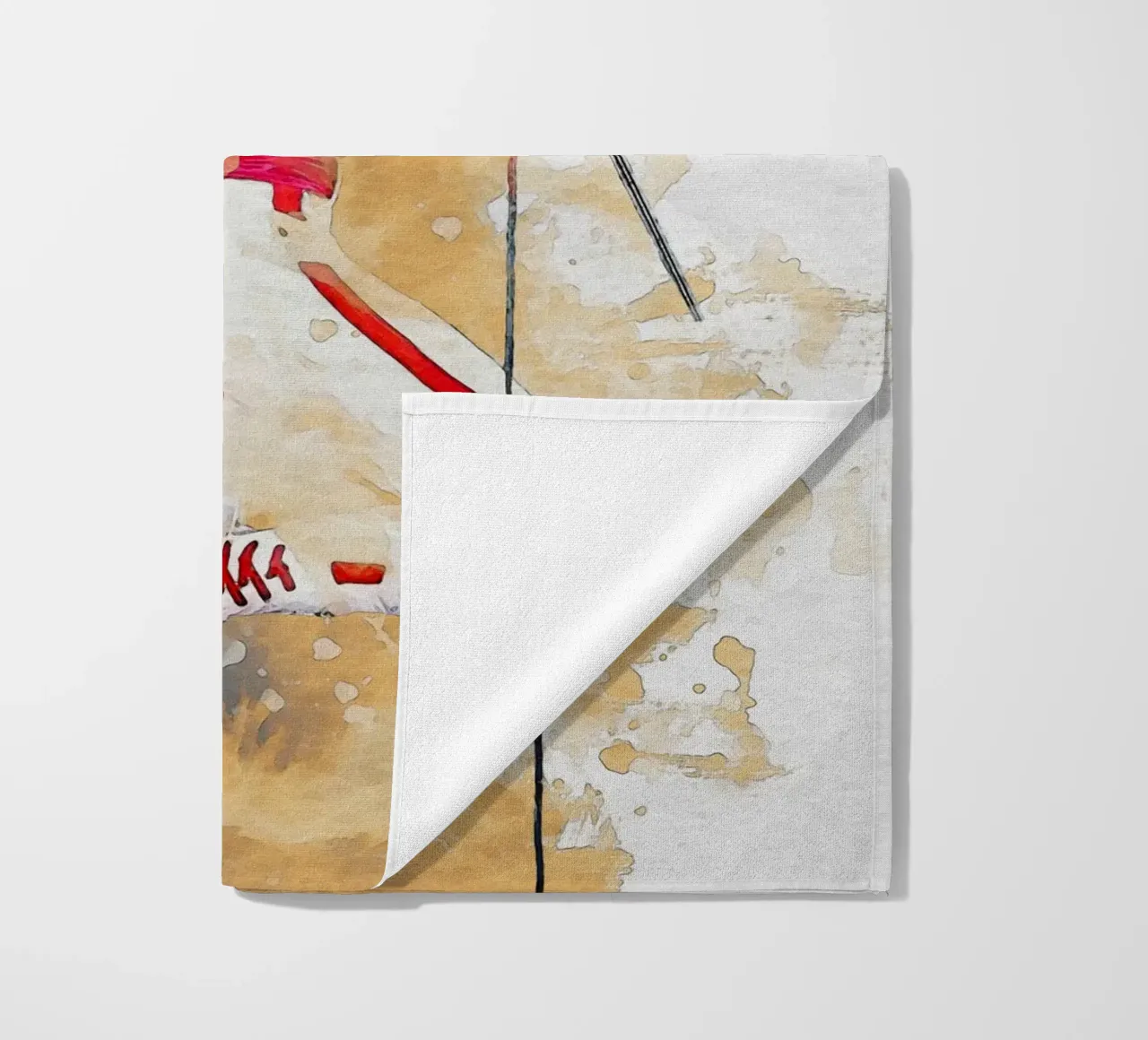 Smudge of Portrait freddie mercury beach towel by Gunawan Rb