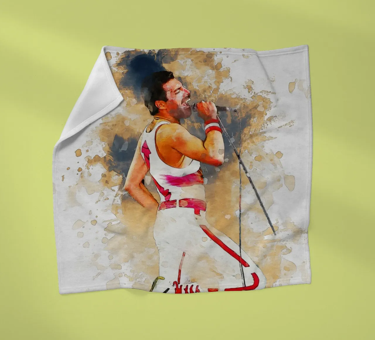 mancha de retrato freddie mercury manta de franela de Gunawan Rb