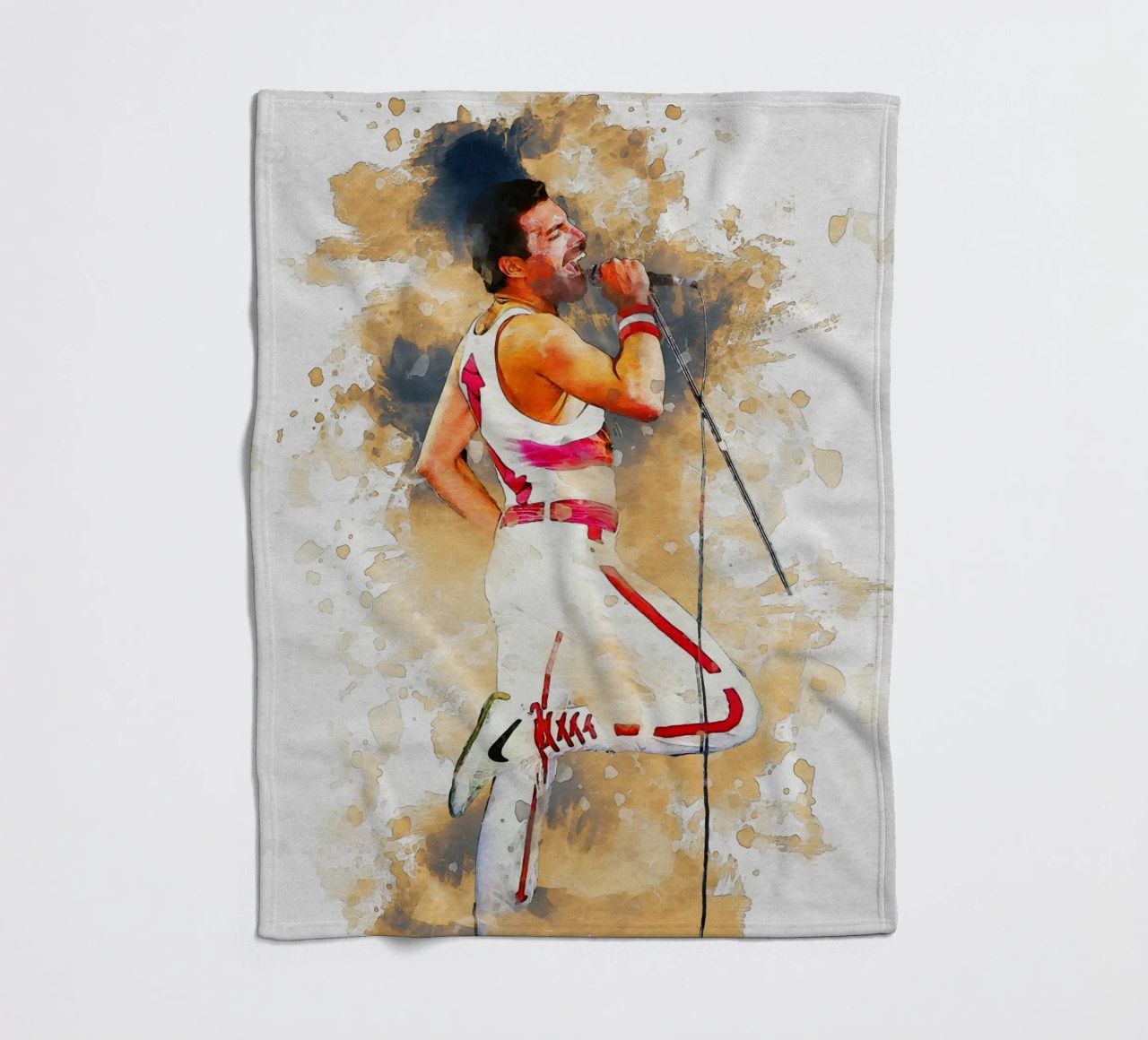 Smudge of Portrait freddie mercury Fleecedecke von Gunawan Rb