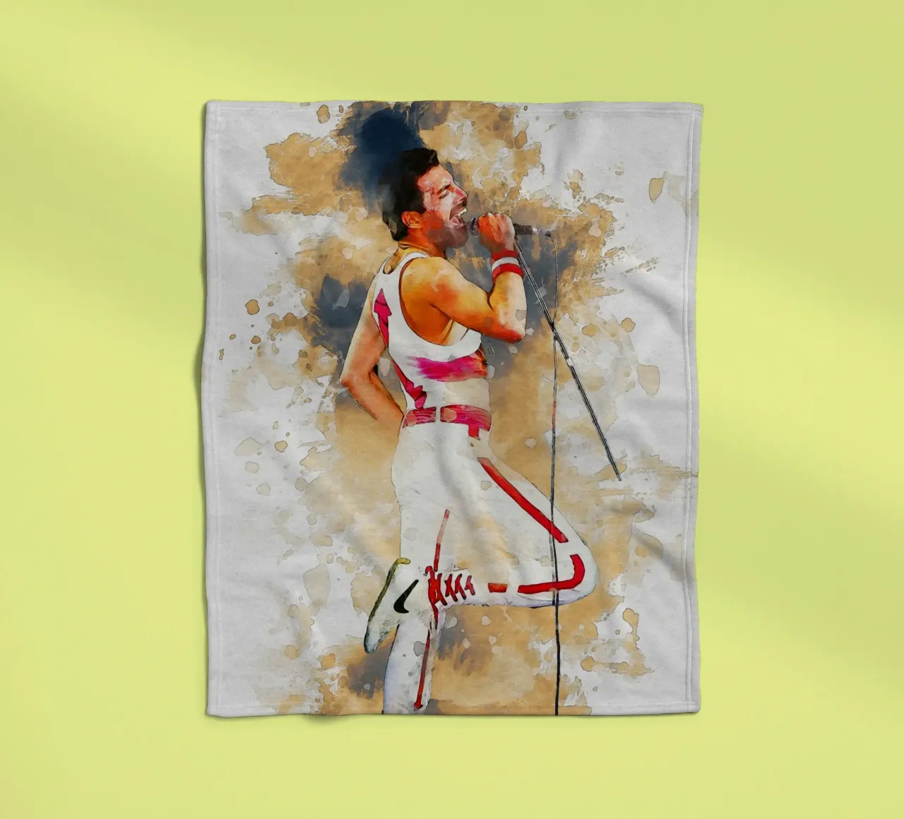 mancha de retrato freddie mercury manta de franela de Gunawan Rb
