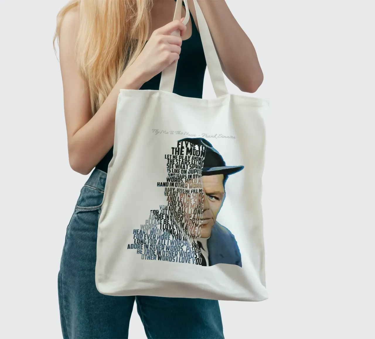 Fly Me To The Moon - Frank Sinatra borsa in juta da Gunawan Rb