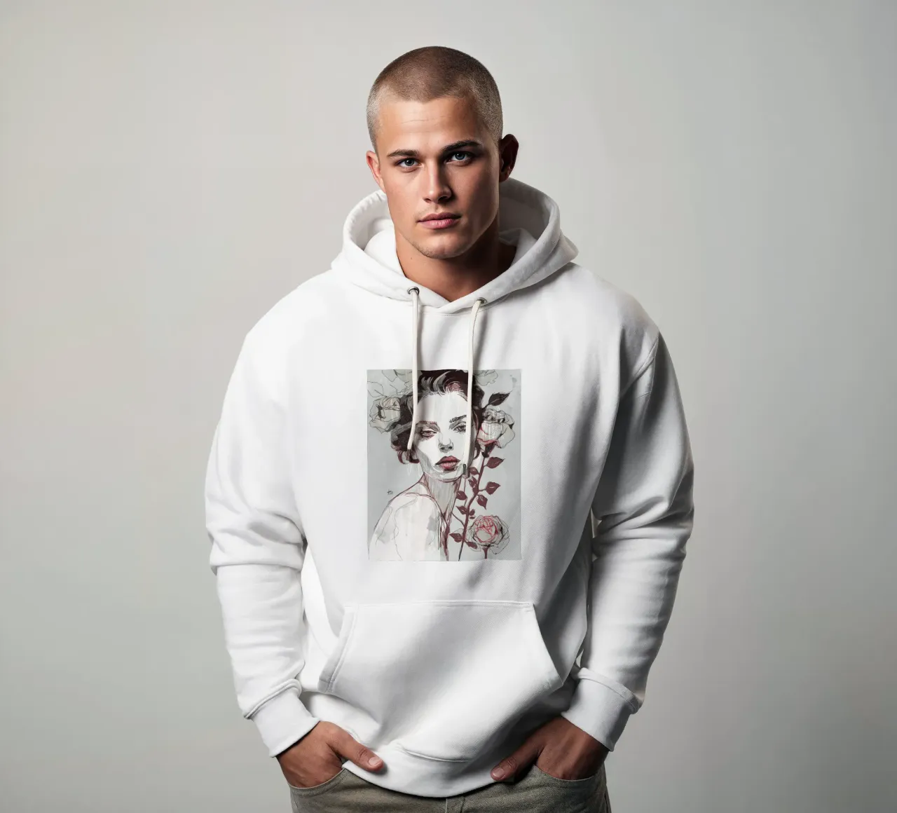 rosa nera var4 felpa con cappuccio da Giulio Iurissevich