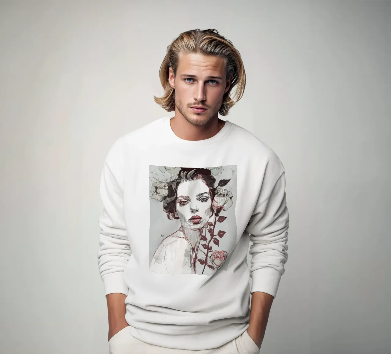 Schwarze Rose var4 Sweatshirt von Giulio Iurissevich
