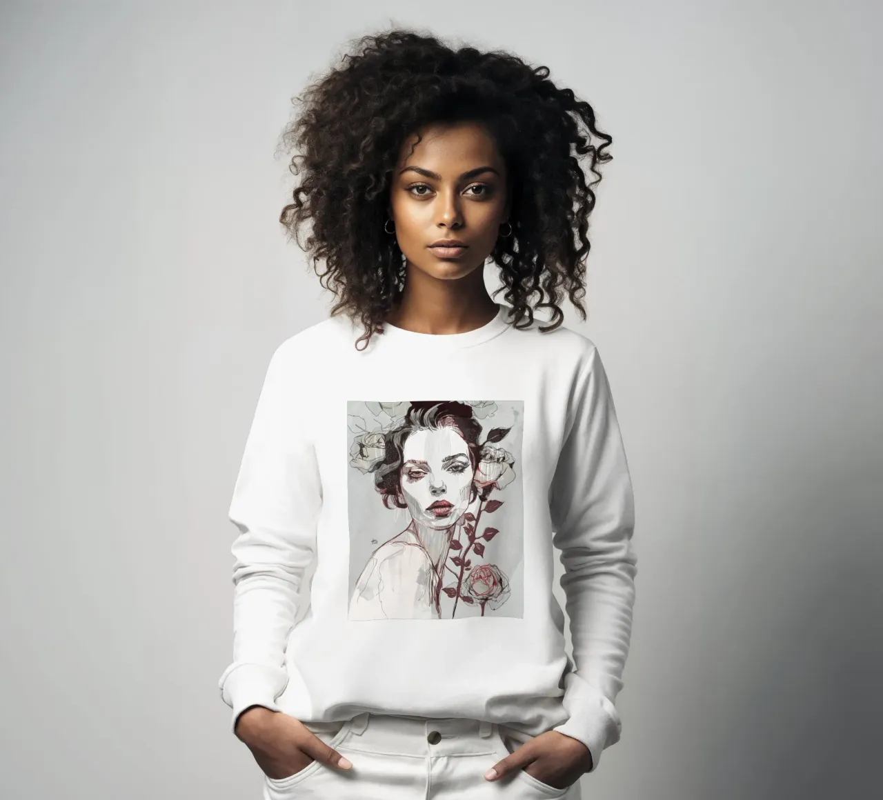Schwarze Rose var4 Sweatshirt von Giulio Iurissevich