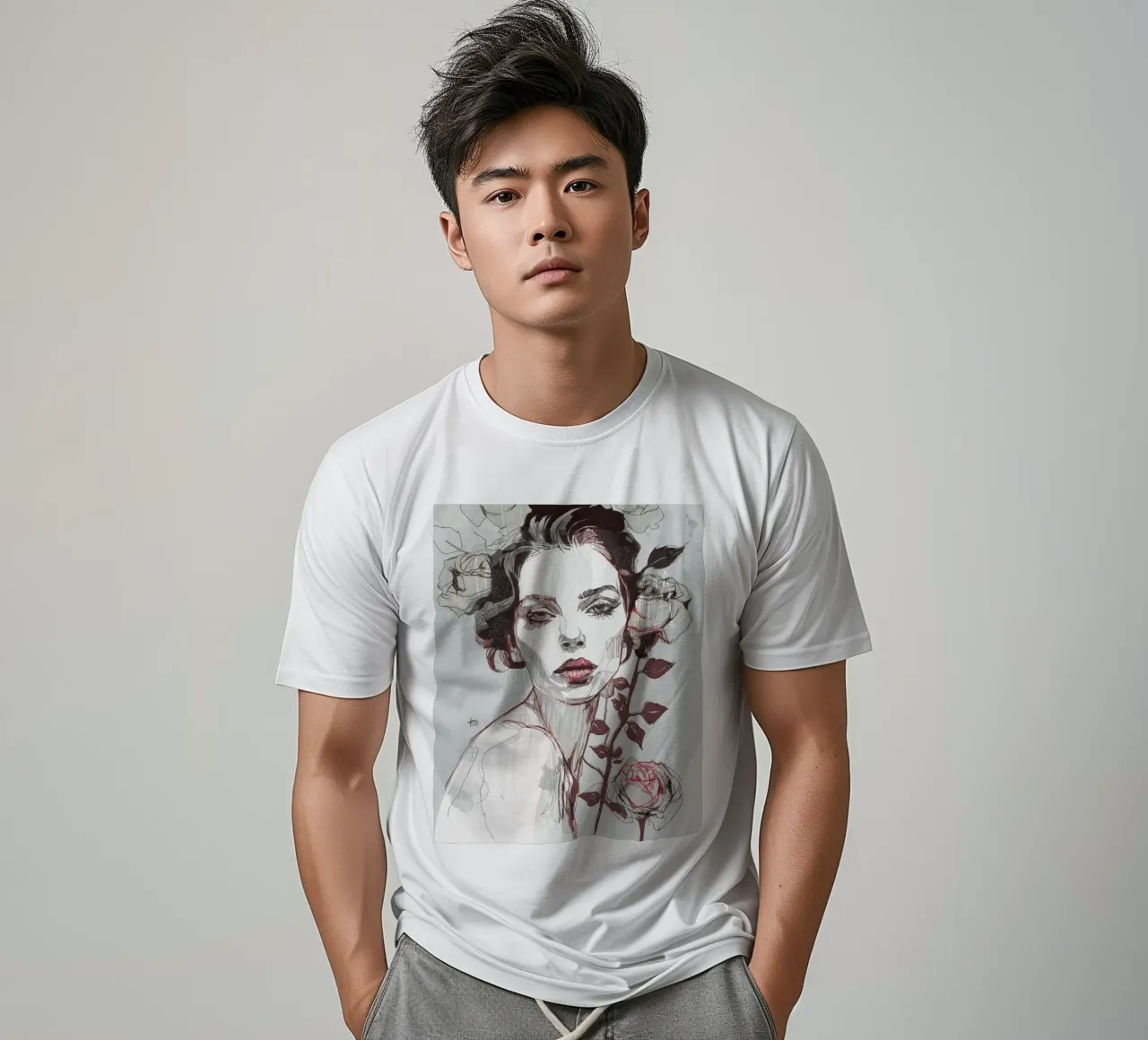 rosa nera var4 t-shirt da Giulio Iurissevich