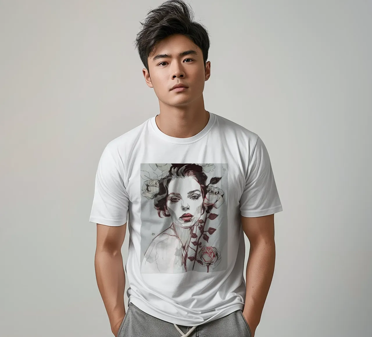 rosa nera var4 t-shirt da Giulio Iurissevich