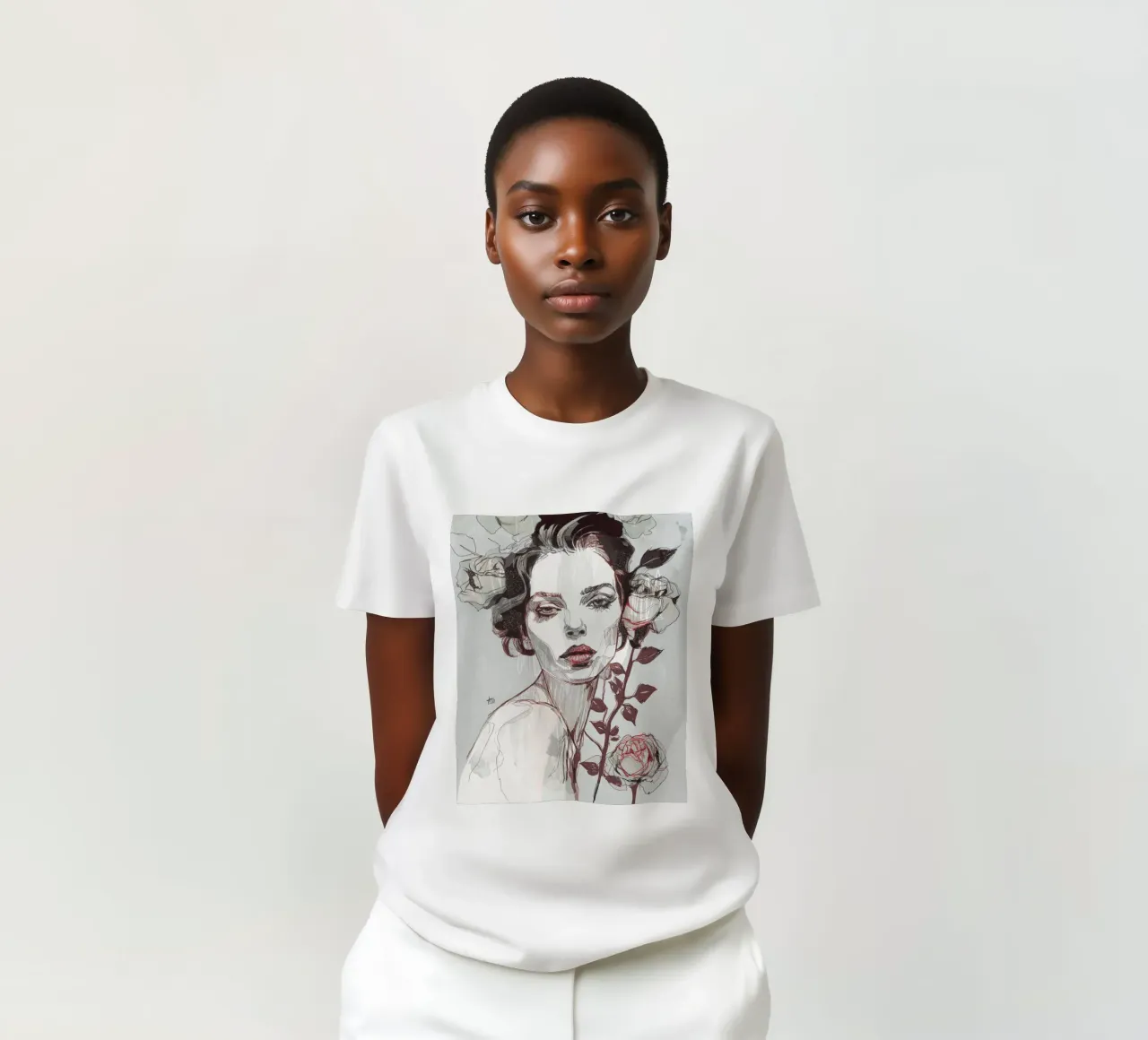 rosa nera var4 t-shirt da Giulio Iurissevich