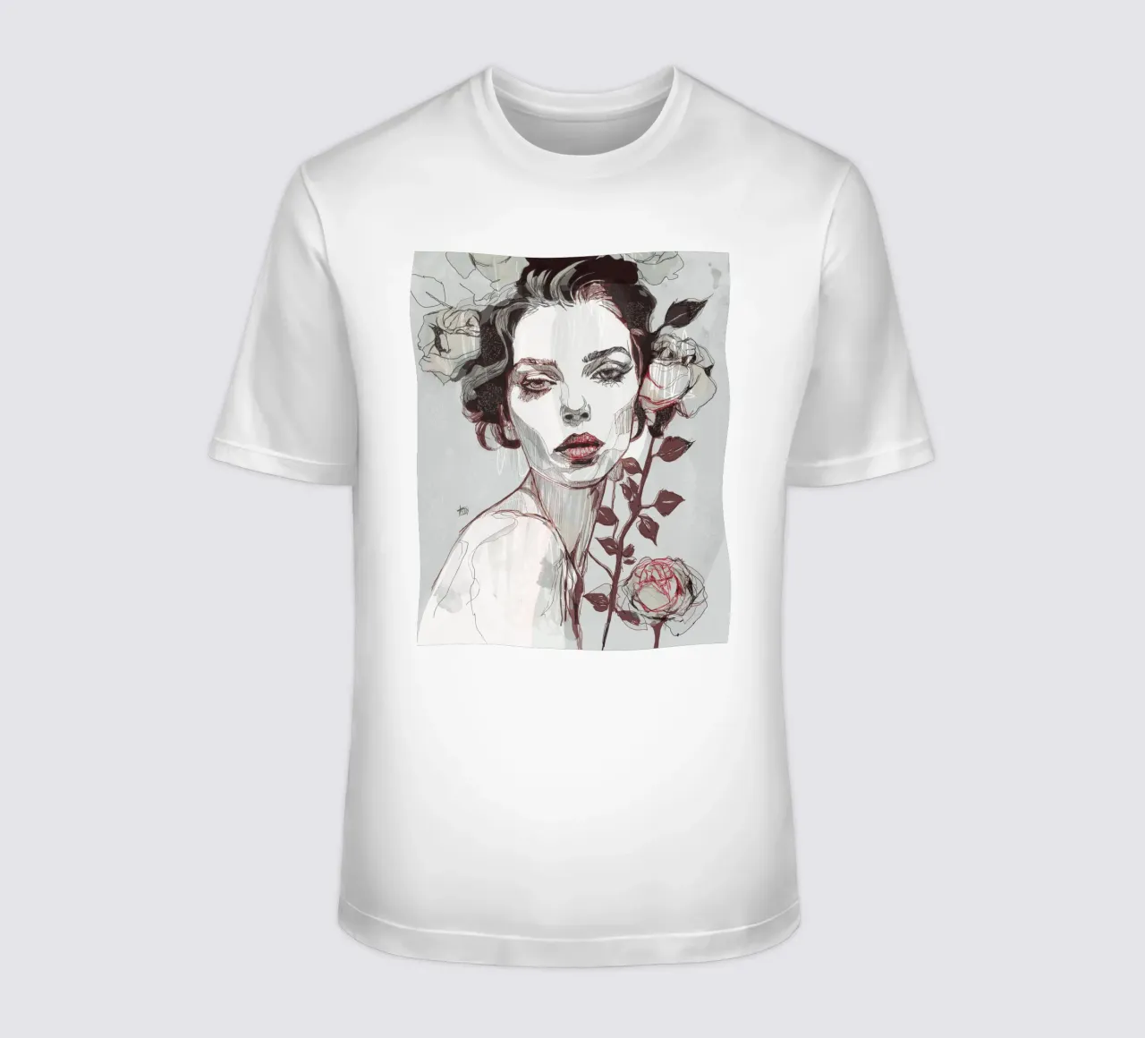 rosa nera var4 t-shirt da Giulio Iurissevich