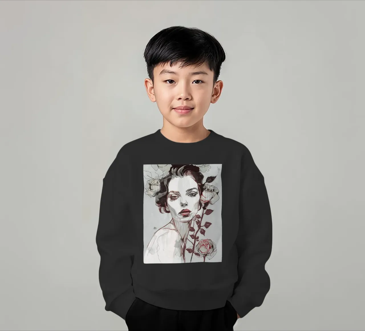 rosa nera var4 felpa bambino da Giulio Iurissevich