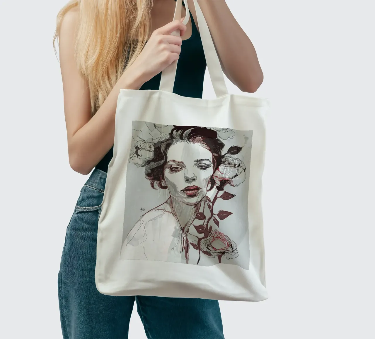 rosa nera var4 borsa in juta da Giulio Iurissevich