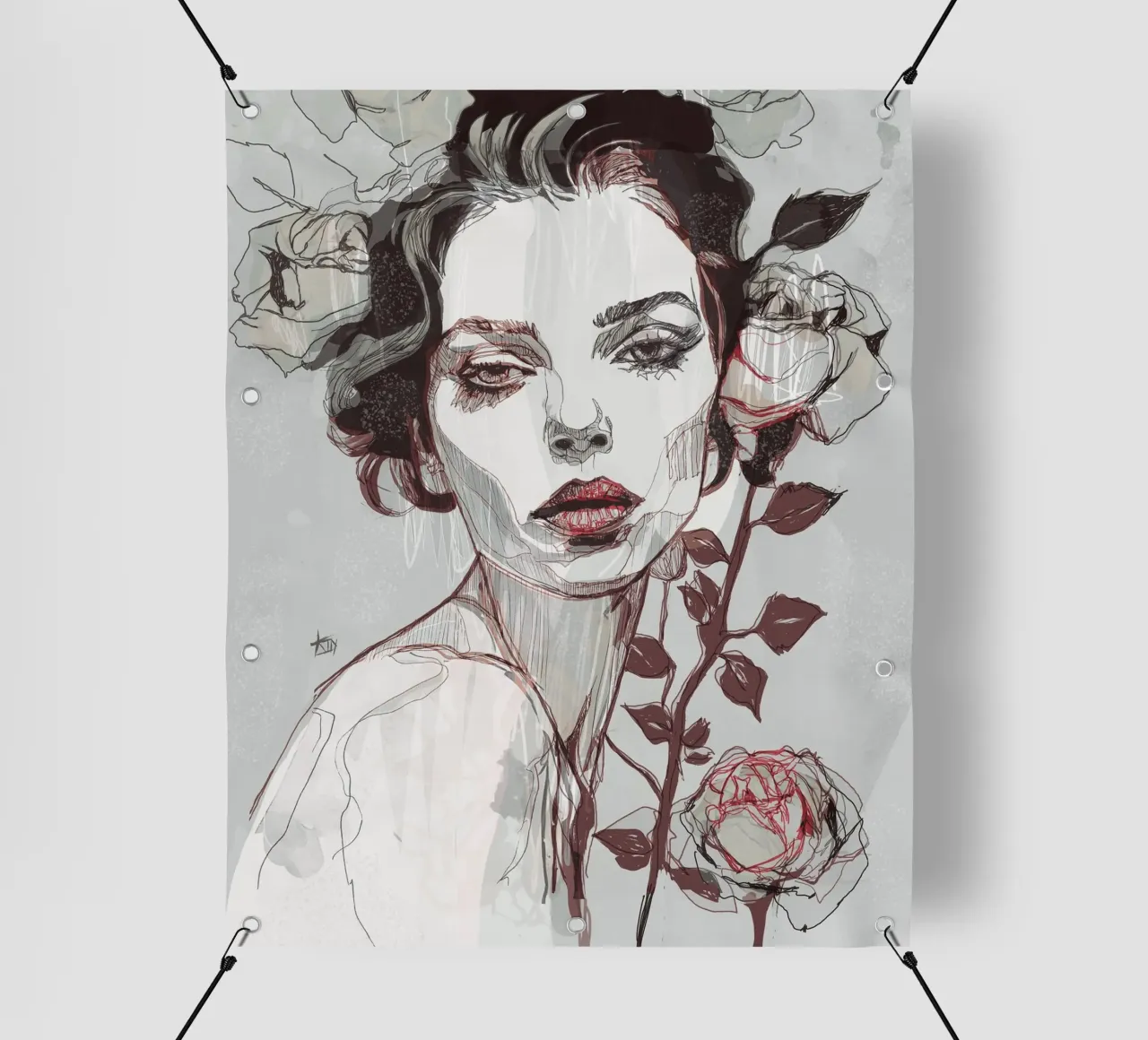 rosa nera var4 telo in pvc da Giulio Iurissevich