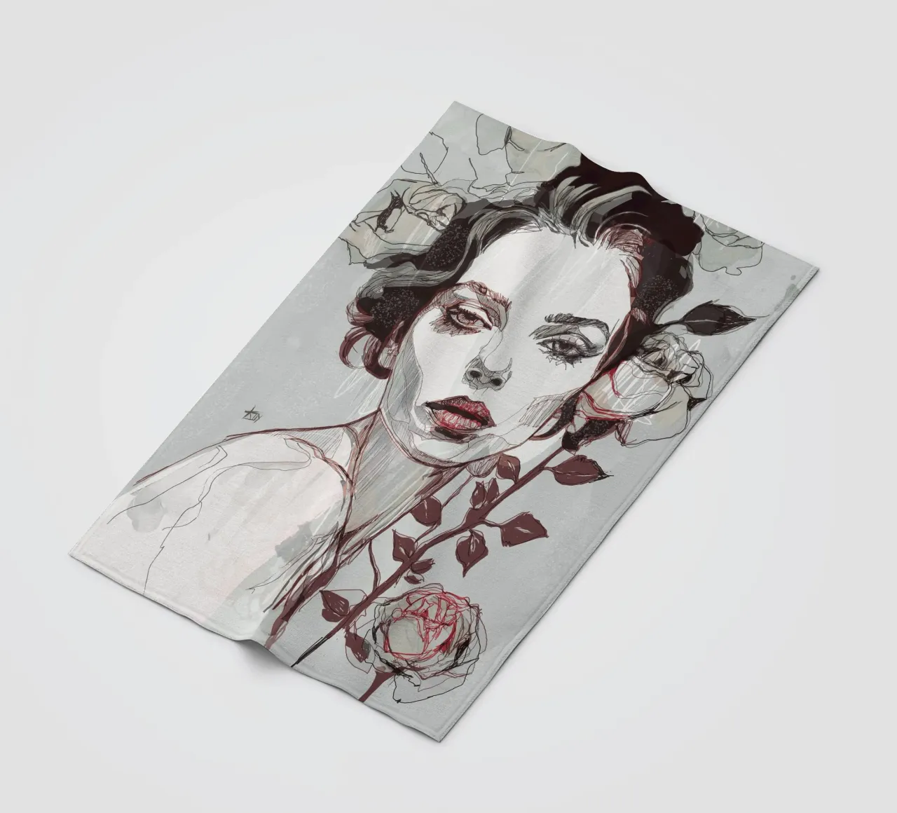 black rose var4 fleece blanket by Giulio Iurissevich
