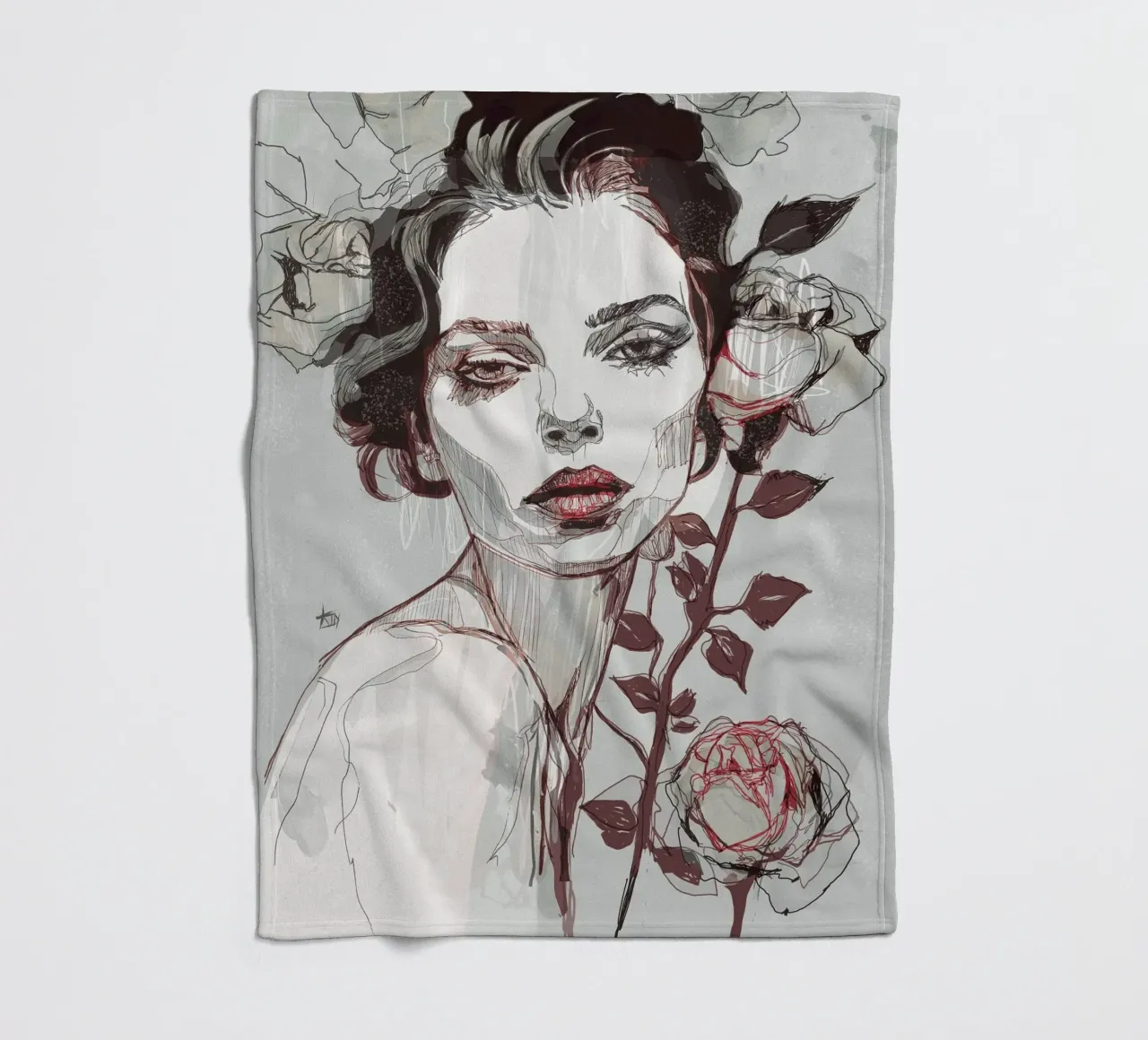 black rose var4 fleece blanket by Giulio Iurissevich