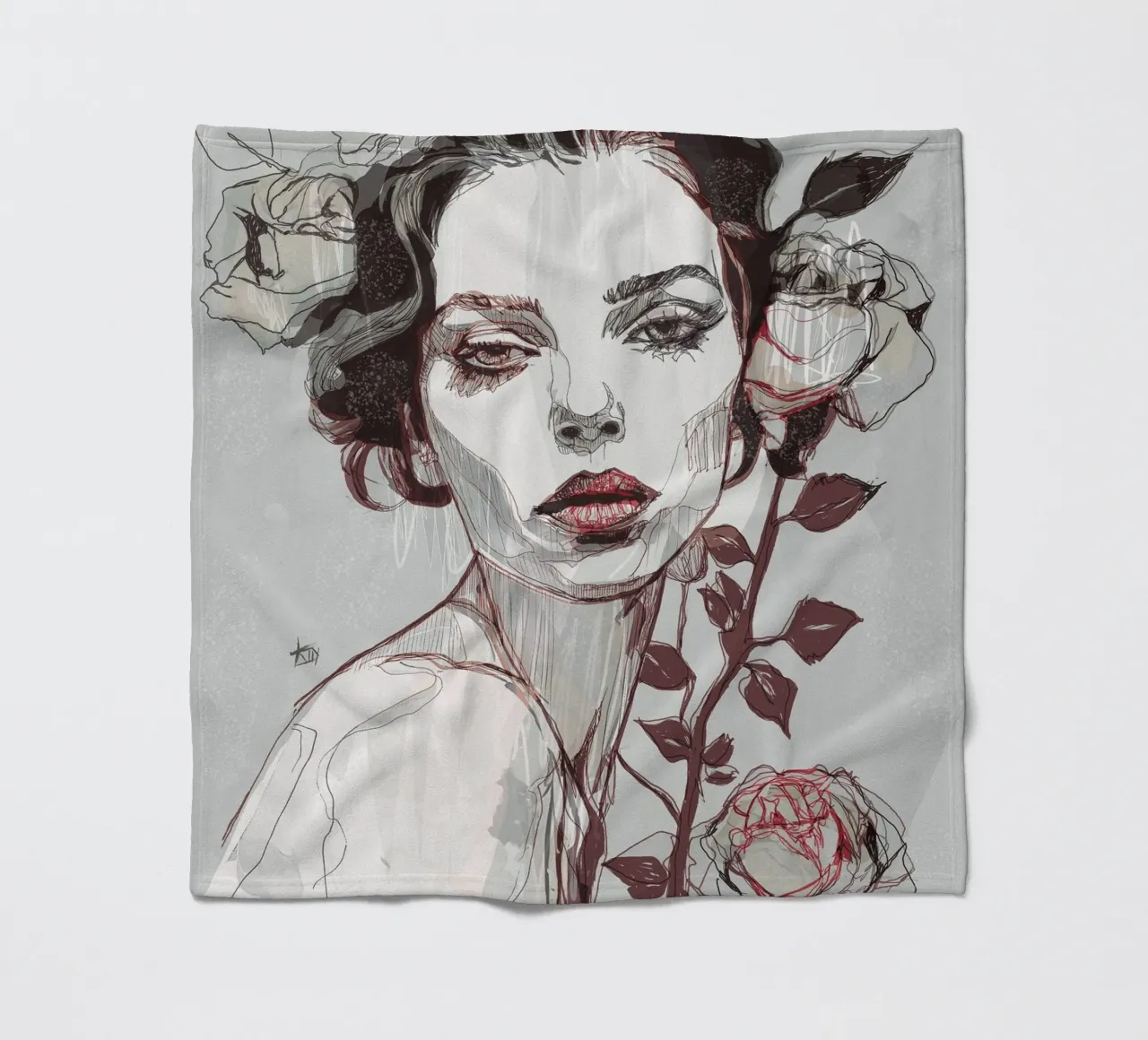 black rose var4 fleece blanket by Giulio Iurissevich