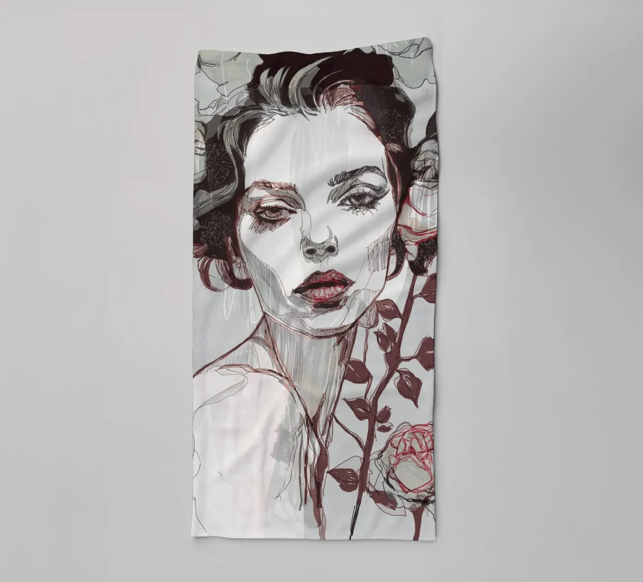 rosa nera var4 asciugamano da bagno da Giulio Iurissevich