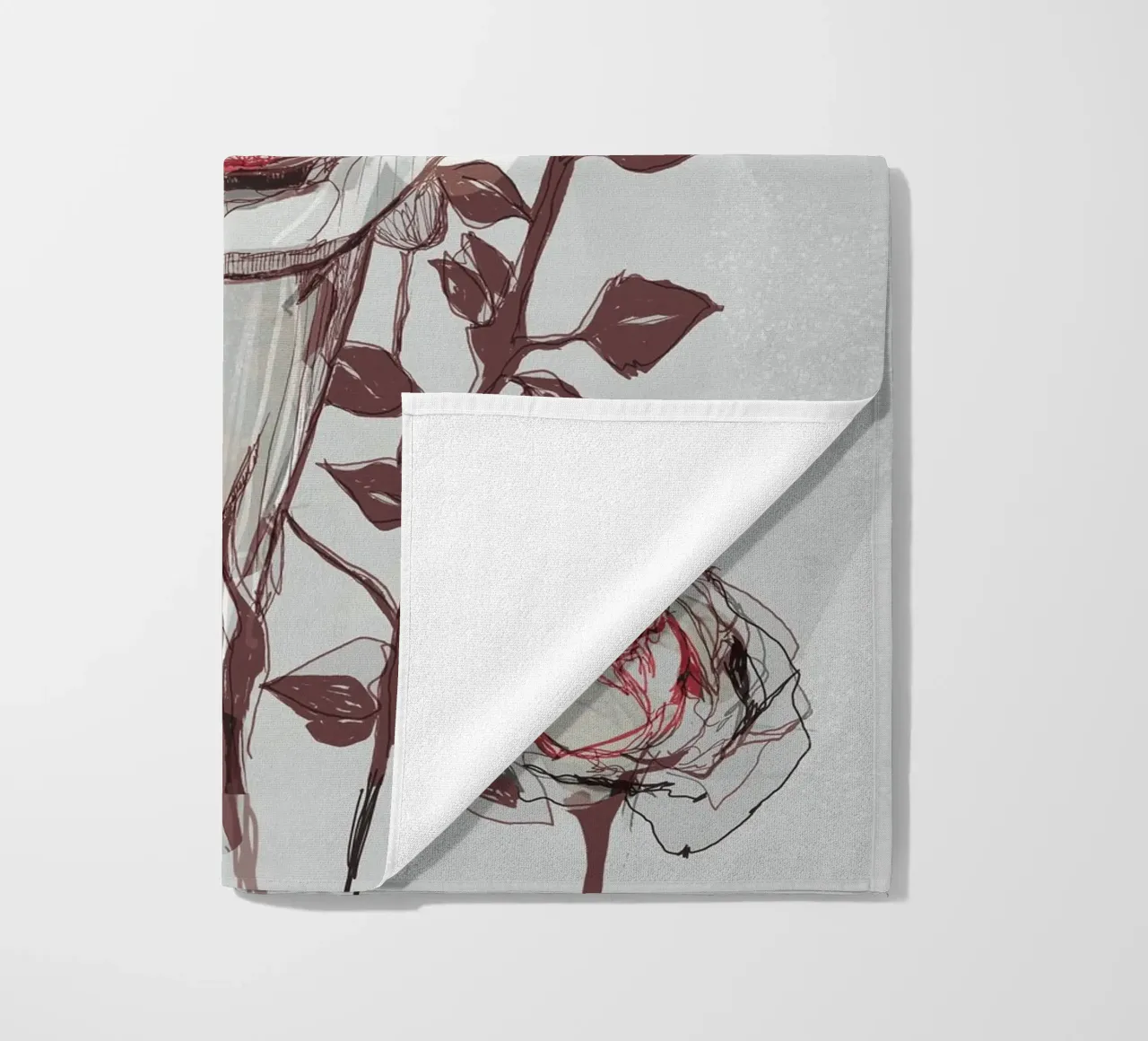 zwarte roos var4 strandhanddoek van Giulio Iurissevich