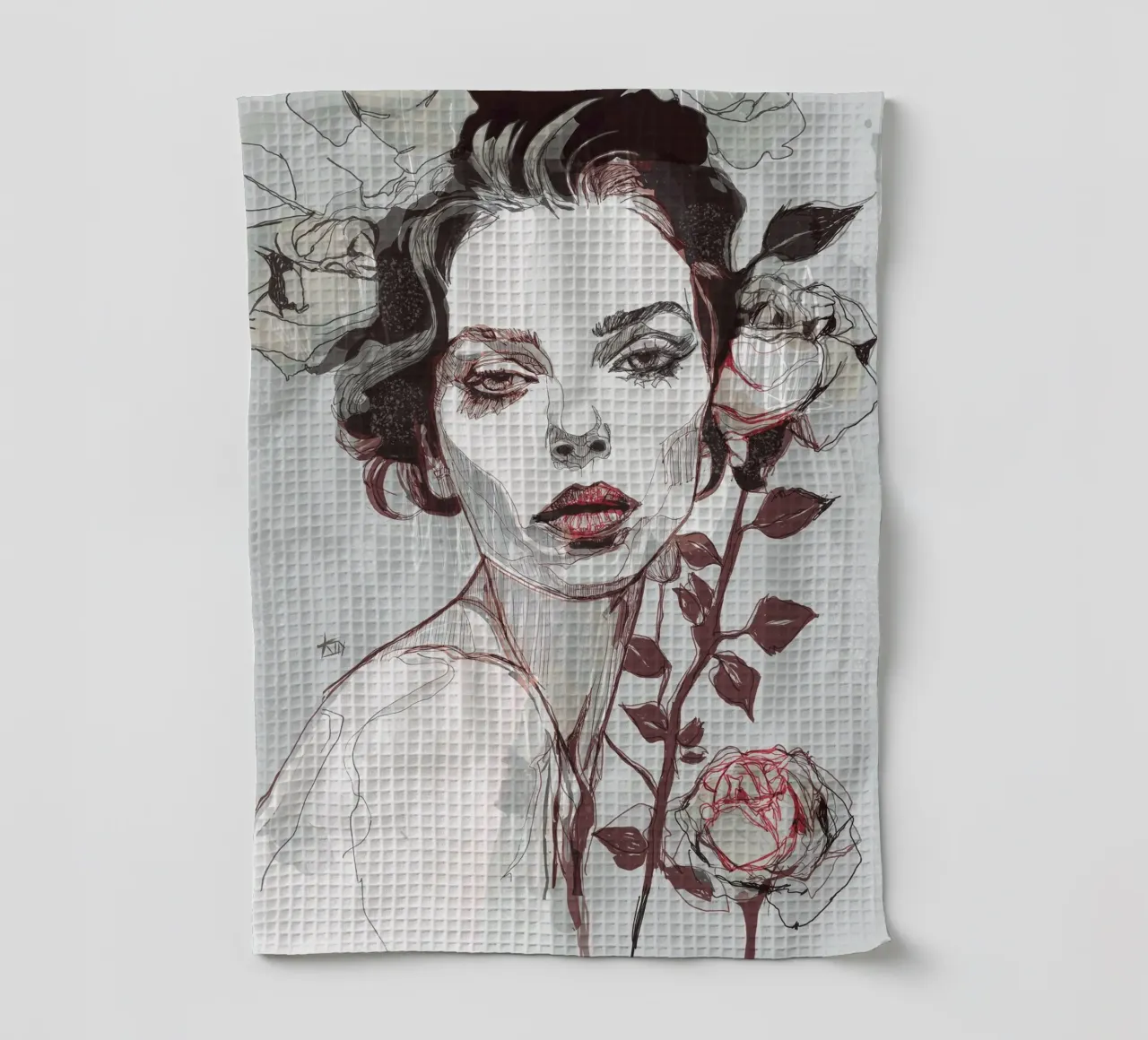 rosa nera var4 canovaccio da cucina da Giulio Iurissevich