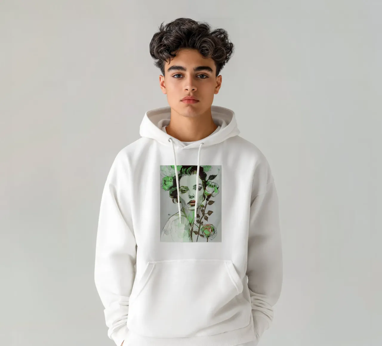 black rose green 5 hoodie by Giulio Iurissevich