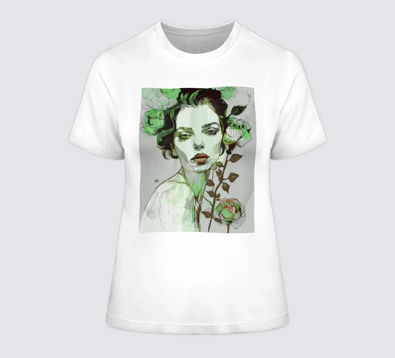zwart roségroen 5 dames t-shirt getailleerd van Giulio Iurissevich
