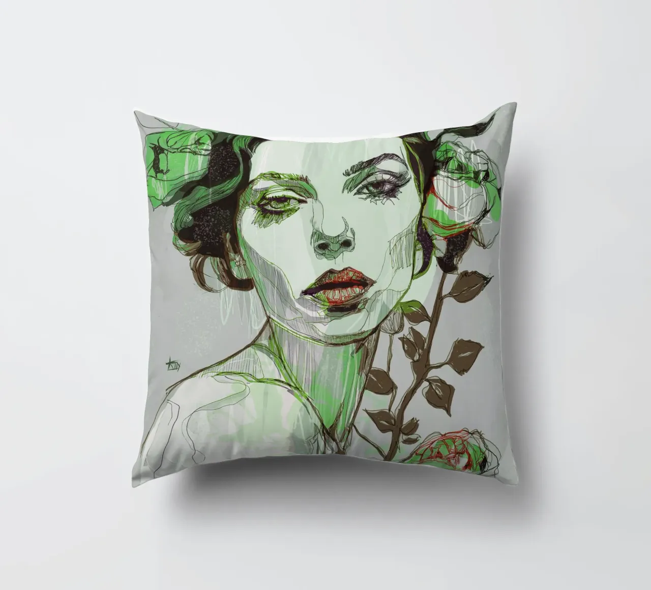 nero rosa verde 5 cuscino da Giulio Iurissevich
