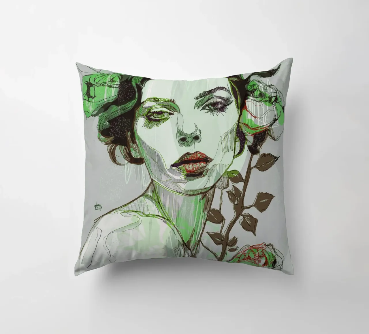 nero rosa verde 5 cuscino da Giulio Iurissevich