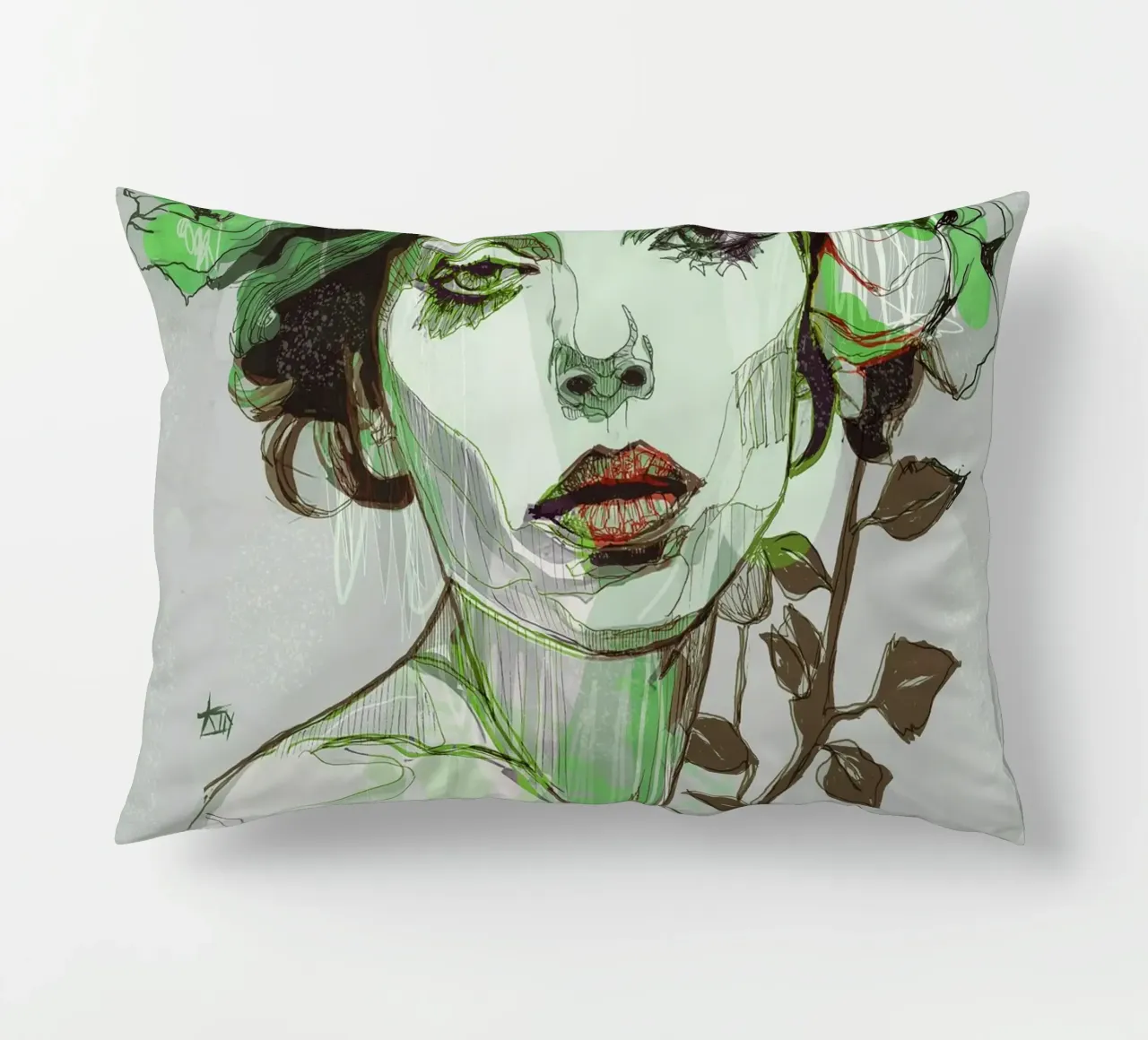 nero rosa verde 5 cuscino da Giulio Iurissevich