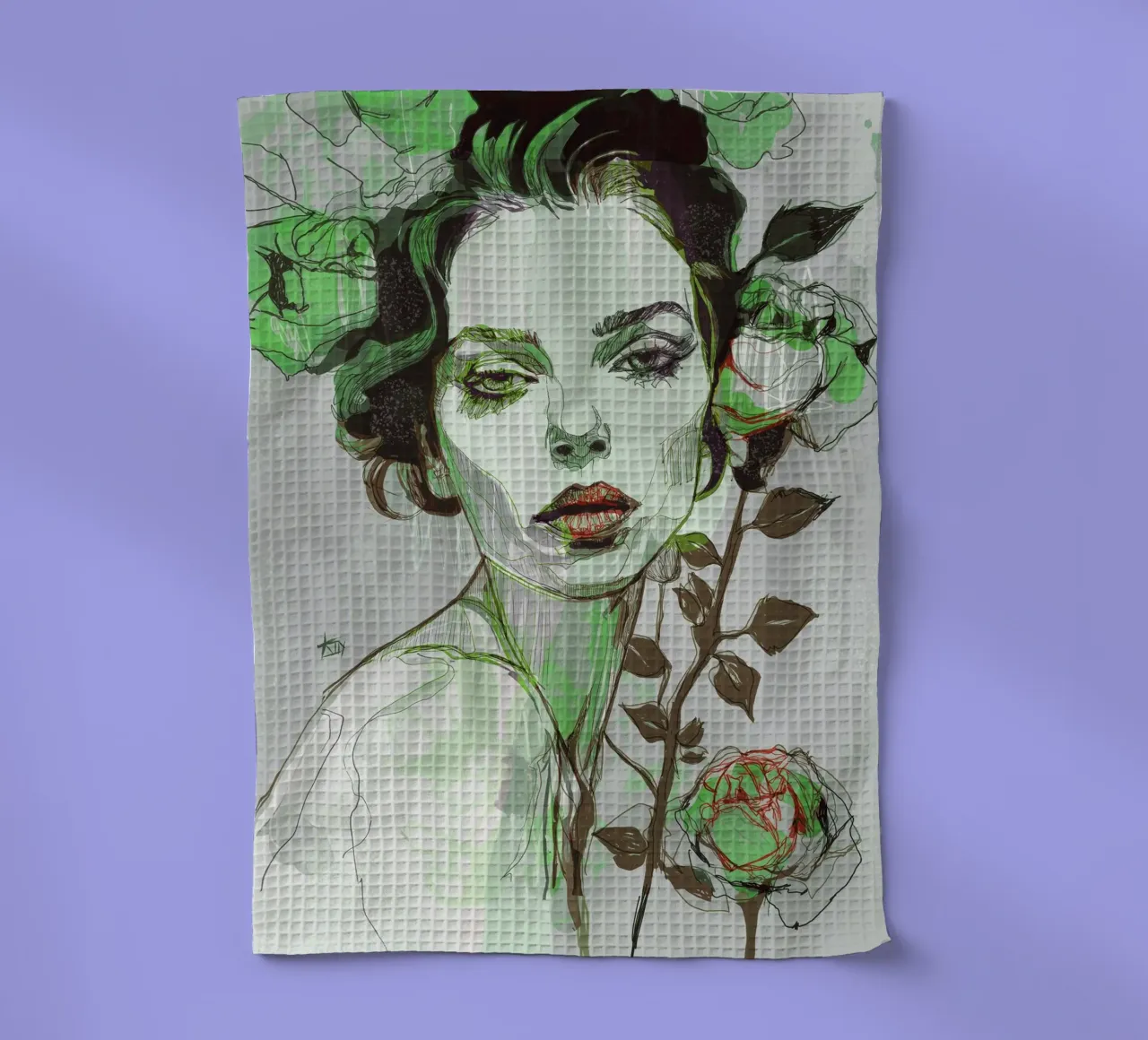 noir rose vert 5 torchon de Giulio Iurissevich