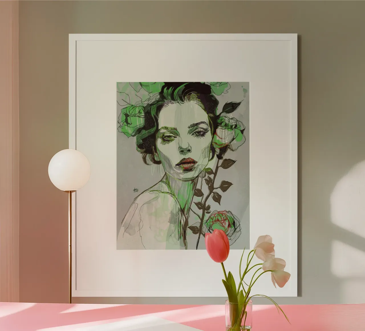 black rose green 5 poster by Giulio Iurissevich