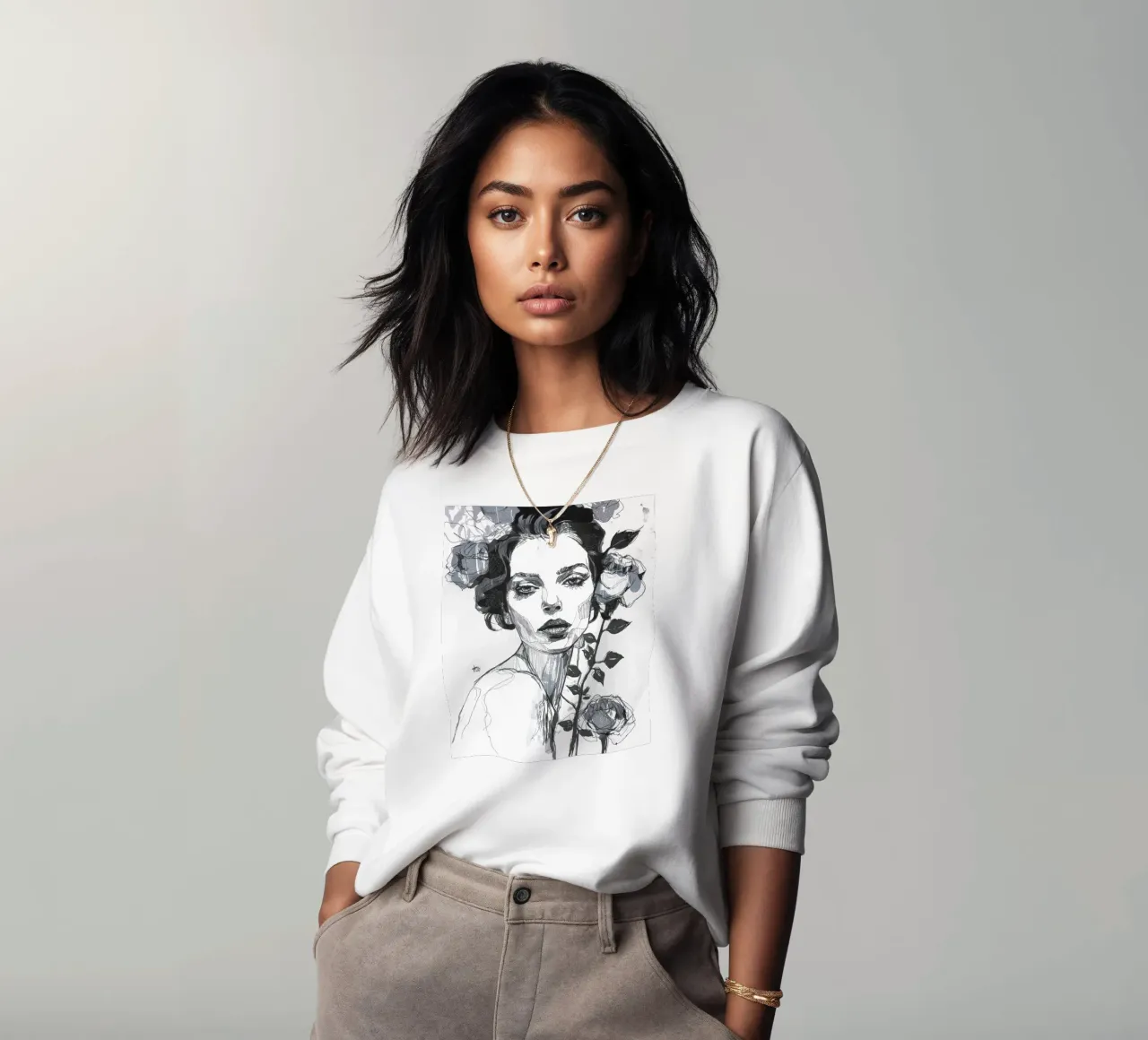 black rose /bn sweatshirt by Giulio Iurissevich